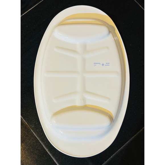 Corning Ware Vintage Platter #P-19 Cornflower Blue Meat Platter Roasting - Picture 4 of 5